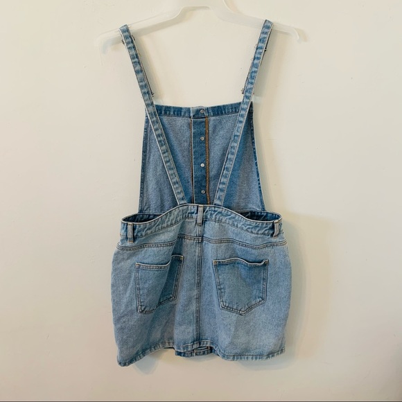 PacSun Denim Button Down Jean Overall Mini Dress L - Picture 3 of 8